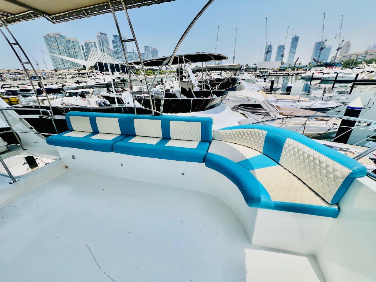 Flybridge yacht party in Dubai Marina