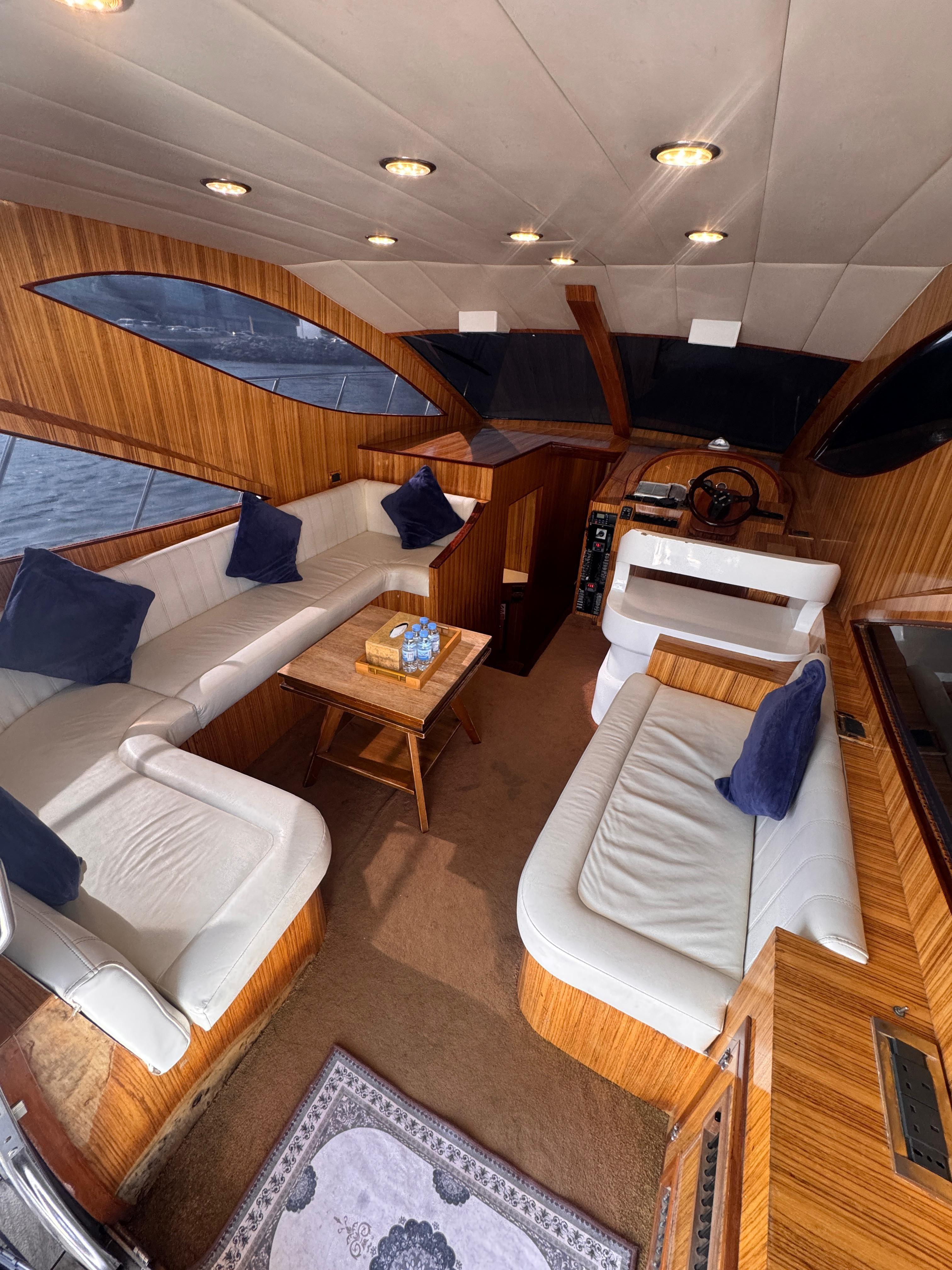 Corporate meeting in luxury yacht saloon